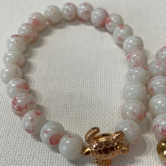 Beaded Marble Pineapple And Turtle Charm Tassels Bracelets - Picture 3 of 6